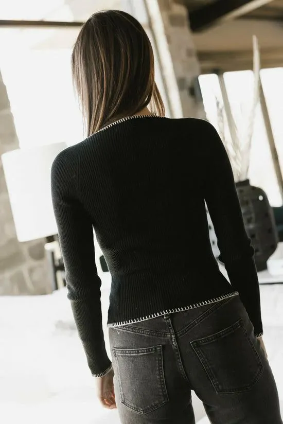 Bohme Hazel Ribbed Sweater In Black Black Women Sweaters