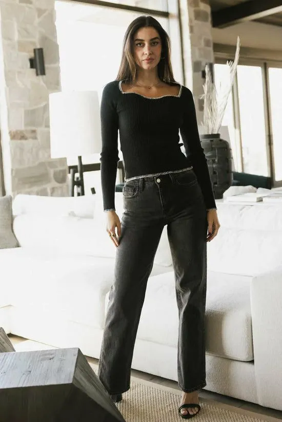 Bohme Hazel Ribbed Sweater In Black Black Women Sweaters