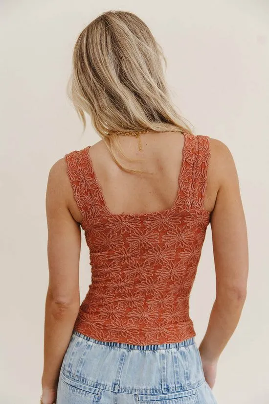 Bohme Heartbreaker Cami In Terracotta Terracotta Women Tees and Tanks