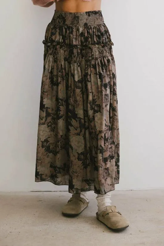 Bohme Heather Floral Maxi Skirt In Black Black Women Skirts