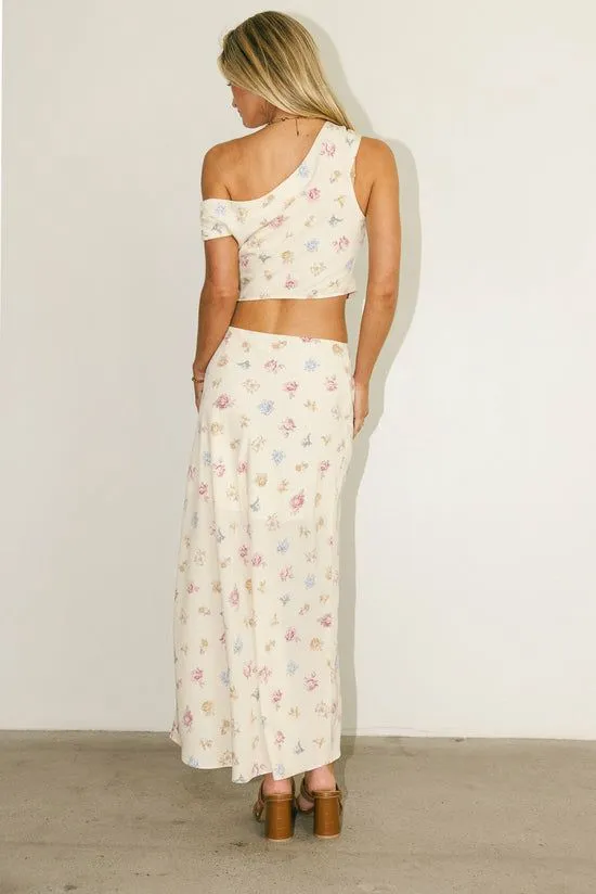 Bohme Ivy Floral Maxi Skirt Cream Women Skirts