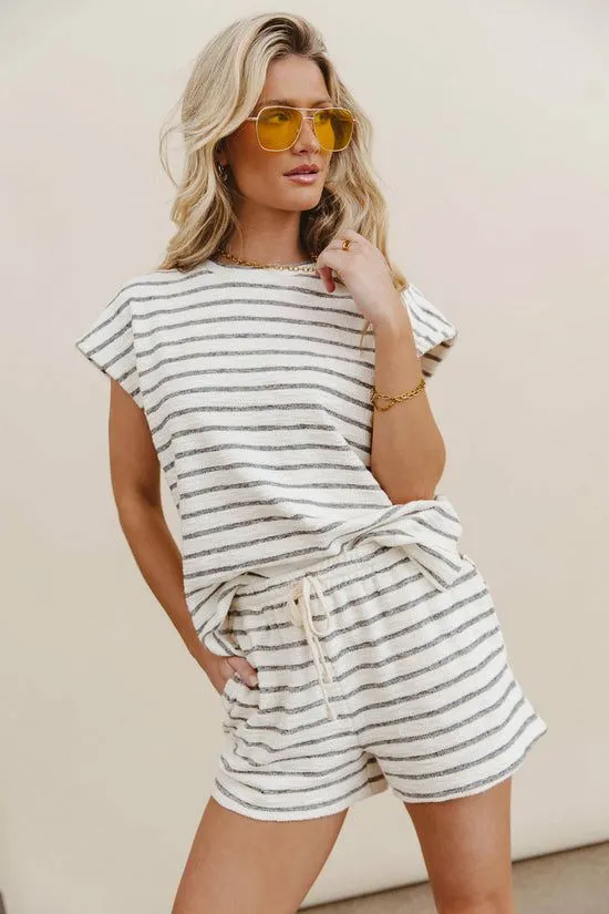 Bohme Jessie Striped Shorts In Black Black Women Loungewear