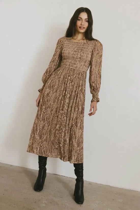 Bohme Justice Abstract Midi Dress In Brown Brown Women Dresses