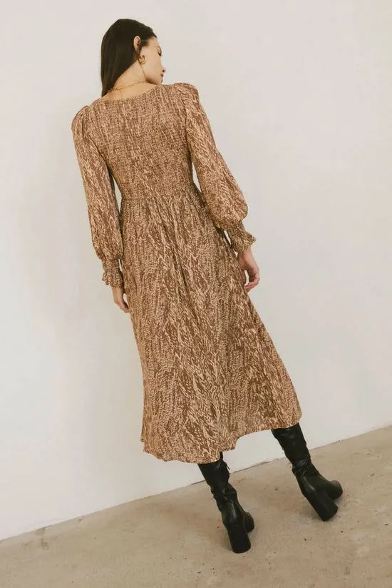 Bohme Justice Abstract Midi Dress In Brown Brown Women Dresses
