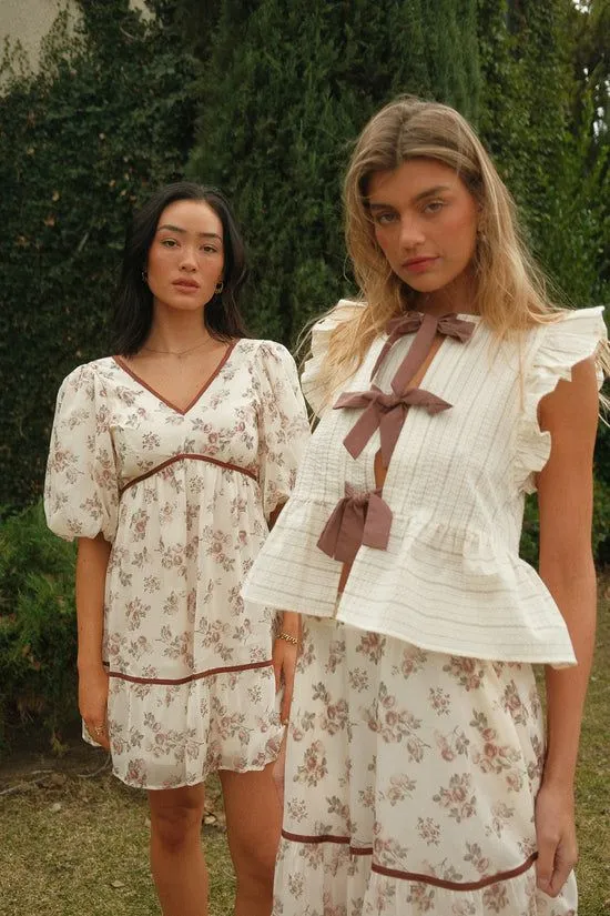 Bohme Kadie Tie Front Blouse In Mocha Mocha Women Blouses