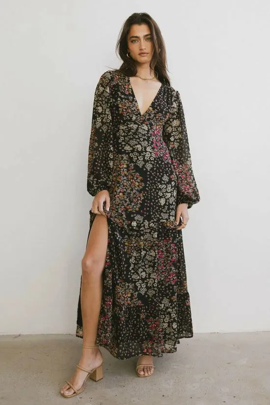 Bohme Kali Floral Dress Black Women Dresses