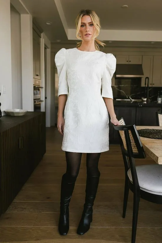 Bohme Kaylee Brocade Dress In Cream Cream Women Dresses