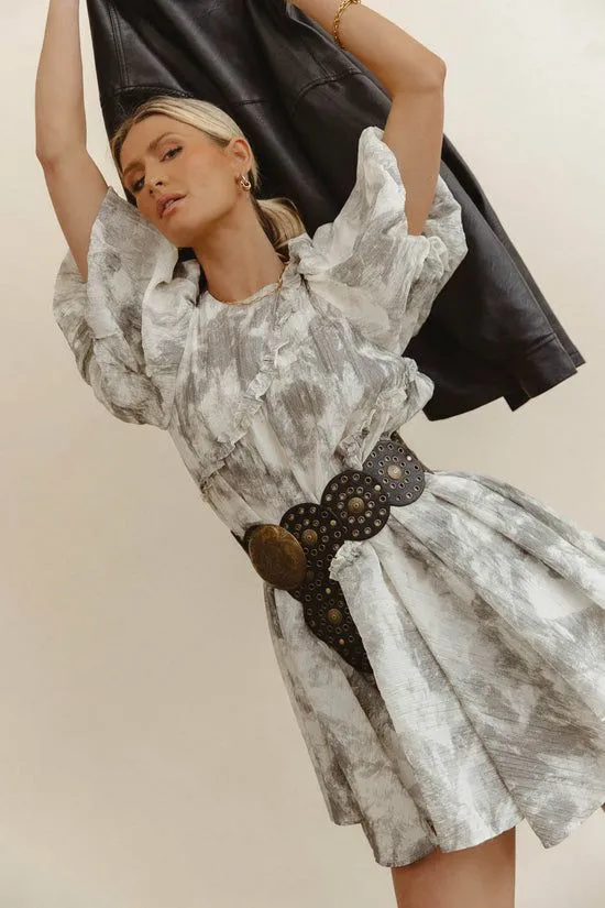 Bohme Kellie Abstract Baby Doll Dress Grey Women Dresses