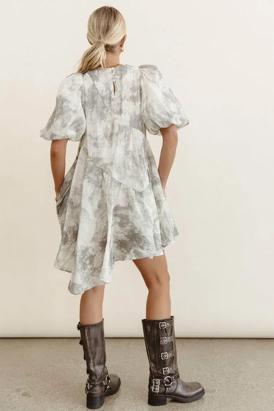 Bohme Kellie Abstract Baby Doll Dress Grey Women Dresses