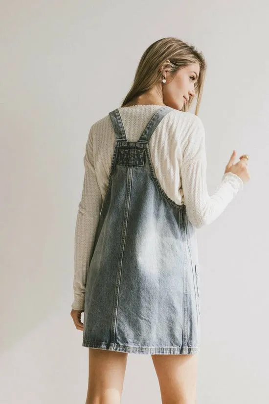 Bohme Koa Denim Mini Dress Light Wash Women Dresses