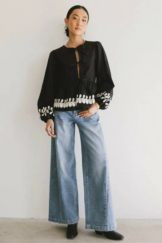 Bohme Krista Wide Leg Jeans Medium Wash Women All Bottoms
