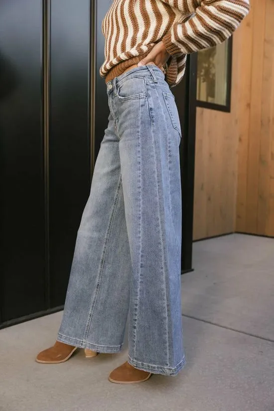 Bohme Krista Wide Leg Jeans Medium Wash Women All Bottoms