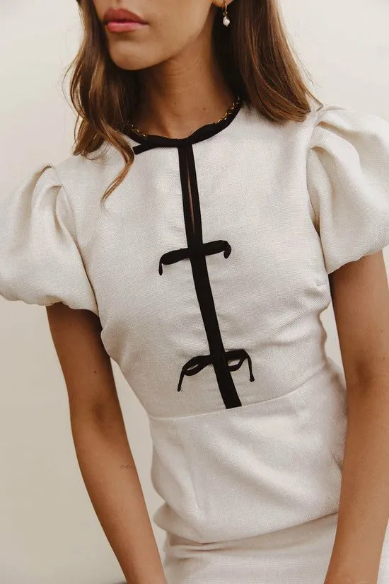 Bohme Laura Bow Mini Dress Natural Women Dresses