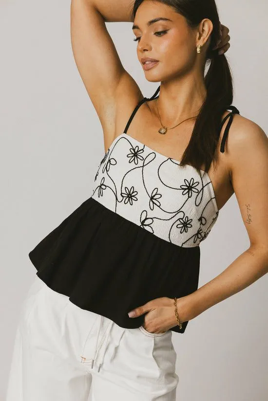 Bohme Leandra Floral Tank Black Women Blouses
