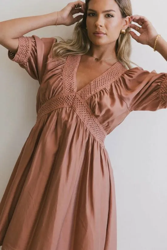 Bohme Lorna Mini Dress In Rust Rust Women Dresses