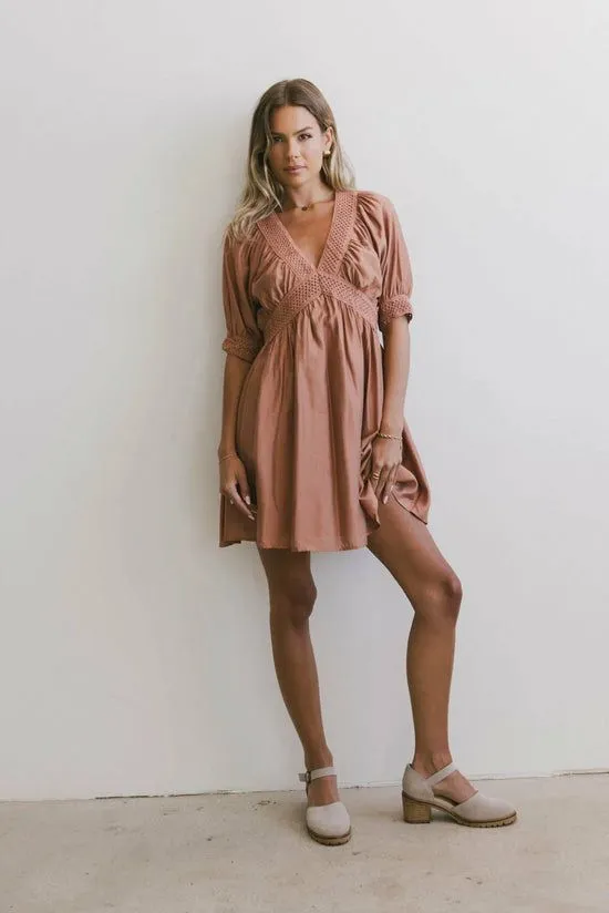 Bohme Lorna Mini Dress In Rust Rust Women Dresses