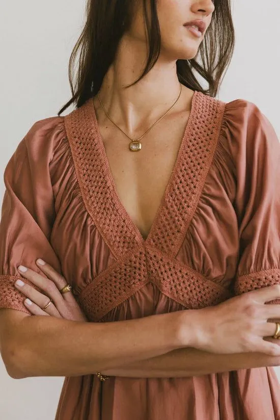 Bohme Lorna Mini Dress In Rust Rust Women Dresses