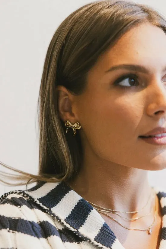Bohme Louisa Bow Earrings Gold Women Jewelry