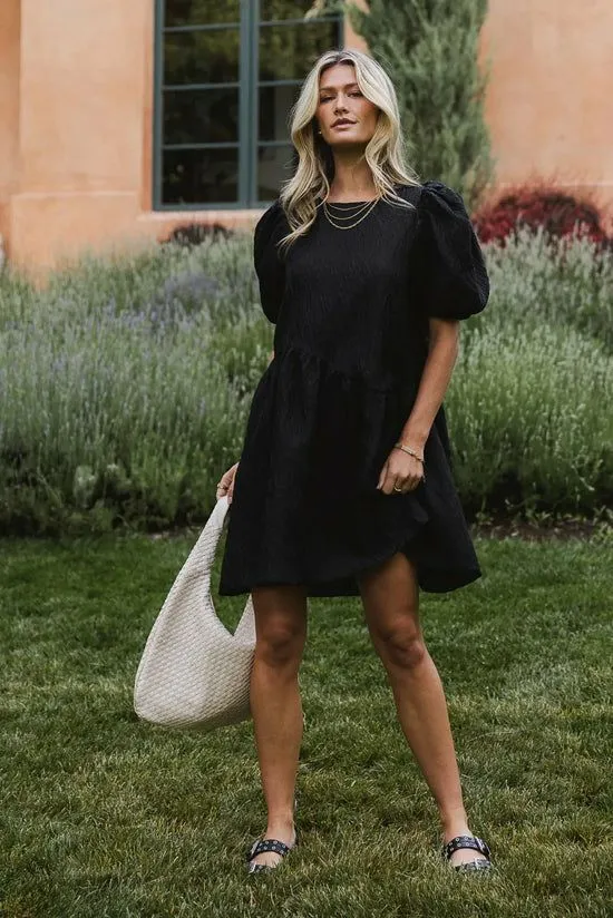 Bohme Maison Textured Mini Dress In Black Black Women Dresses