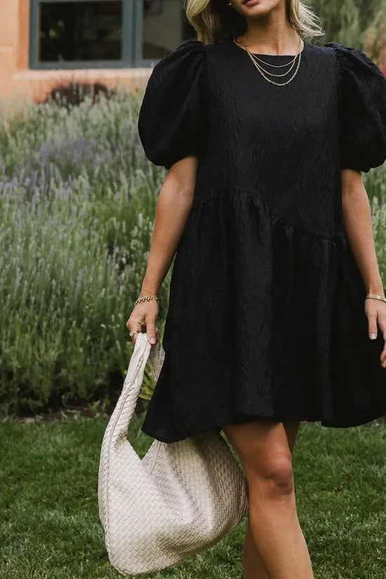 Bohme Maison Textured Mini Dress In Black Black Women Dresses