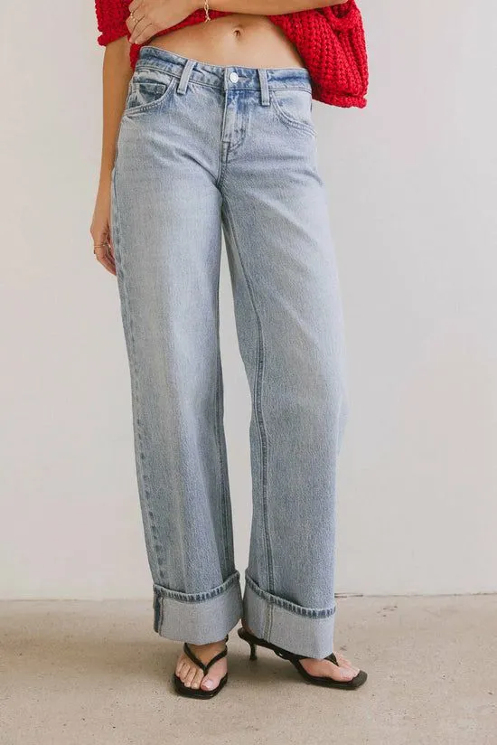 Bohme Marcia Cuffed Baggy Jeans Light Wash Women All Bottoms