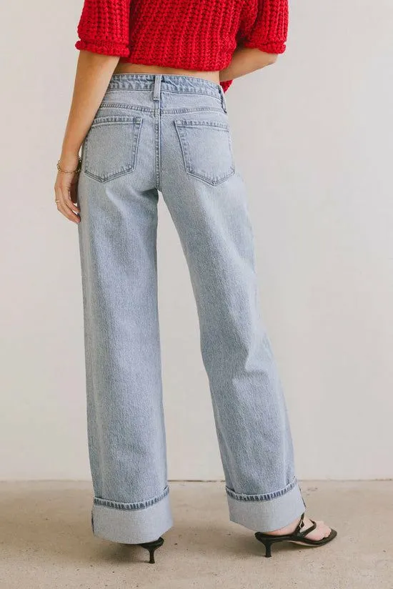Bohme Marcia Cuffed Baggy Jeans Light Wash Women All Bottoms