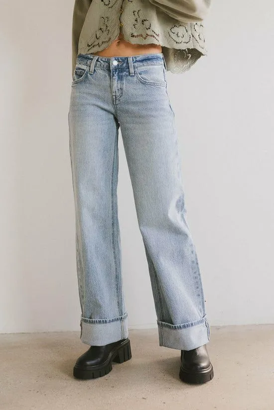Bohme Marcia Cuffed Baggy Jeans Light Wash Women All Bottoms