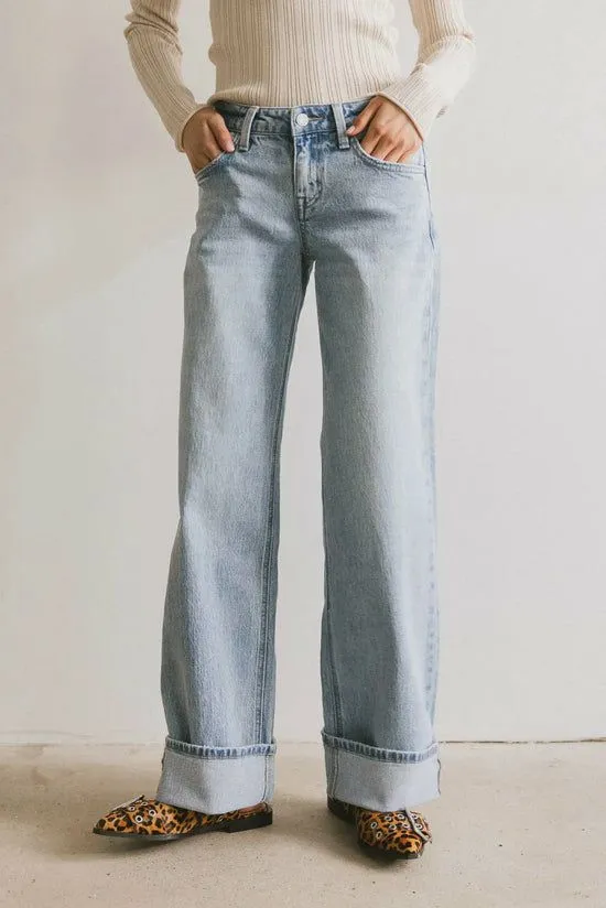 Bohme Marcia Cuffed Baggy Jeans Light Wash Women All Bottoms