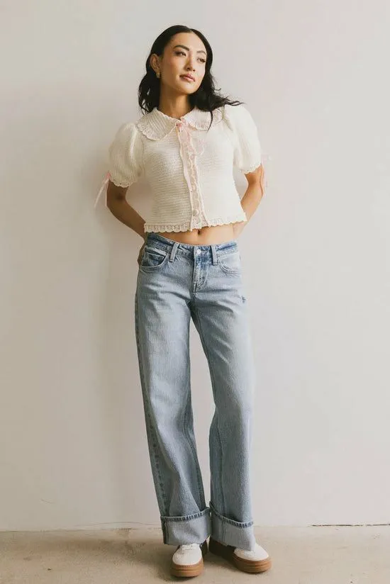 Bohme Marcia Cuffed Baggy Jeans Light Wash Women All Bottoms