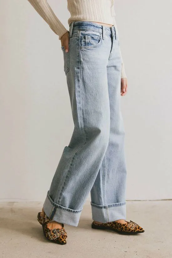 Bohme Marcia Cuffed Baggy Jeans Light Wash Women All Bottoms