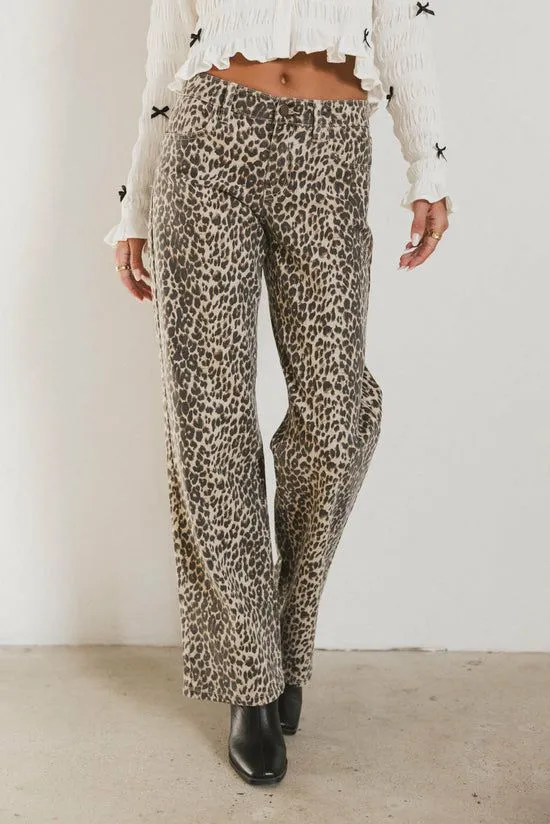 Bohme Marshall Straight Leg Jeans In Leopard Leopard Women All Bottoms