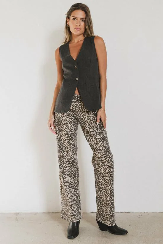 Bohme Marshall Straight Leg Jeans In Leopard Leopard Women All Bottoms