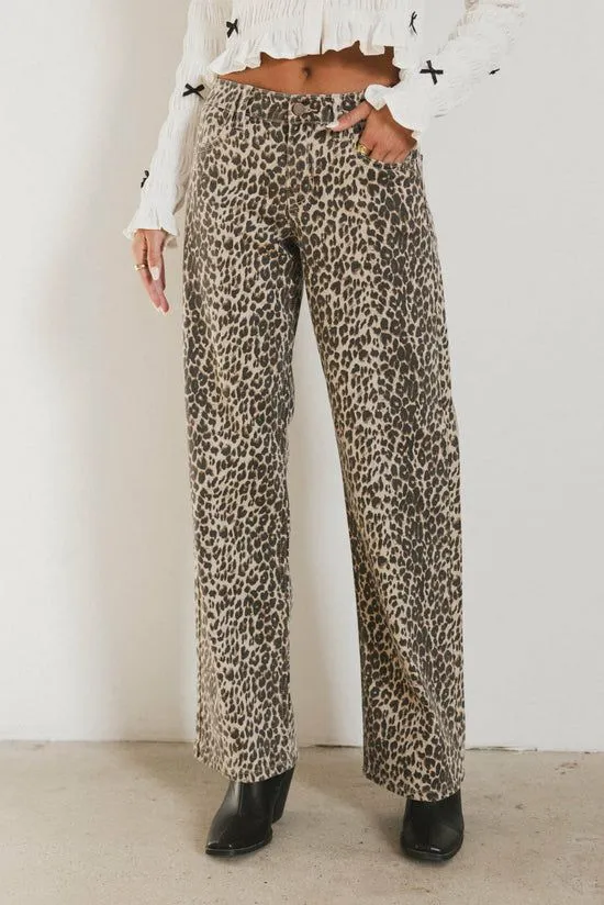 Bohme Marshall Straight Leg Jeans In Leopard Leopard Women All Bottoms