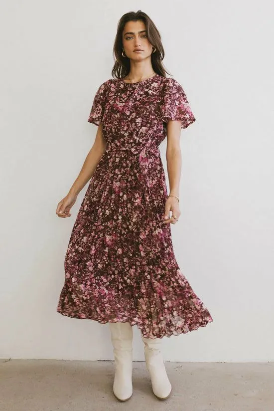 Bohme Mary Anne Floral Midi Dress In Brown Brown Women Dresses