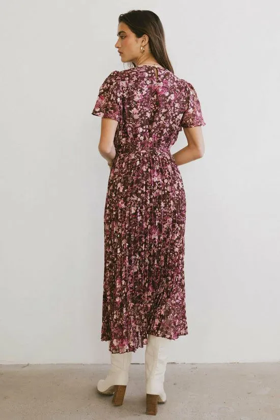Bohme Mary Anne Floral Midi Dress In Brown Brown Women Dresses