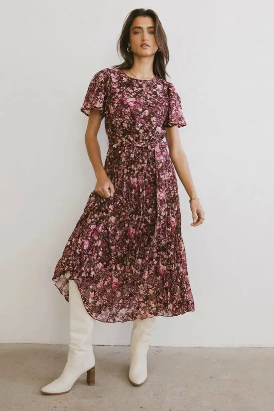 Bohme Mary Anne Floral Midi Dress In Brown Brown Women Dresses