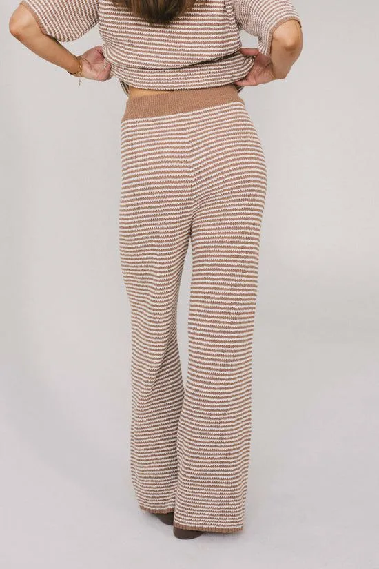 Bohme Matilda Striped Knit Pants Mocha Women Loungewear