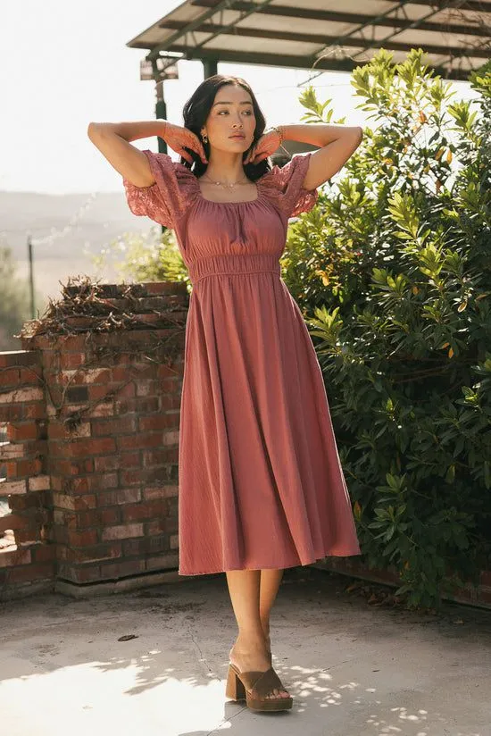 Bohme Mave Midi Dress Clay Women Dresses