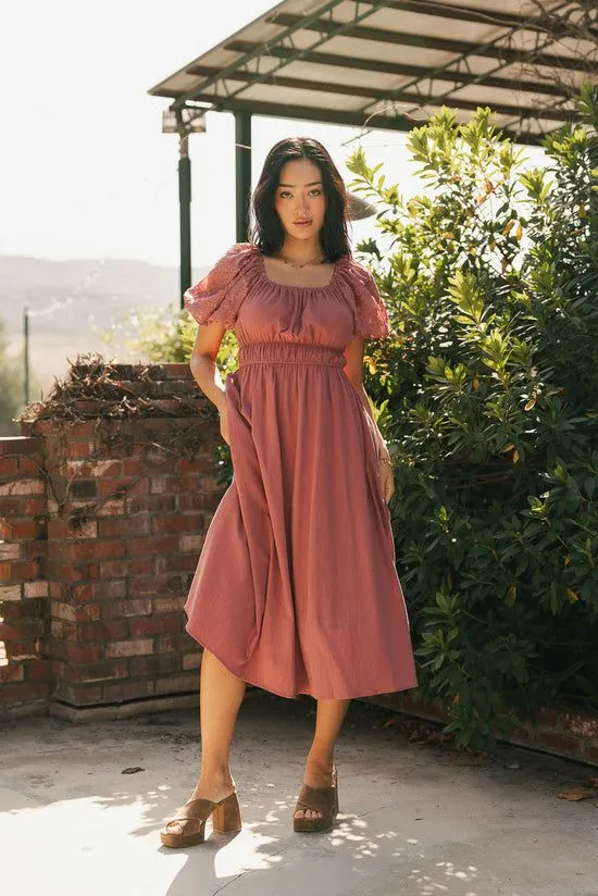 Bohme Mave Midi Dress Clay Women Dresses