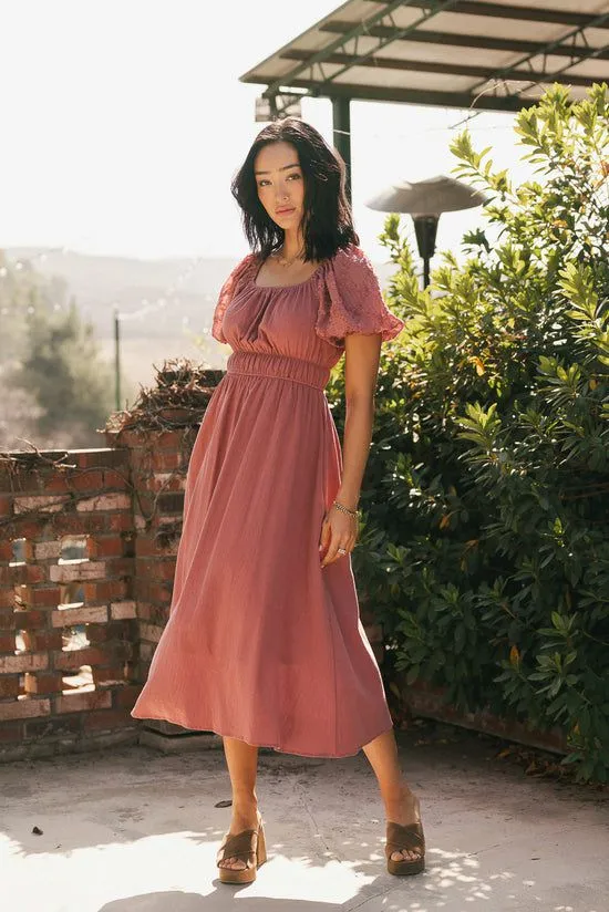 Bohme Mave Midi Dress Clay Women Dresses