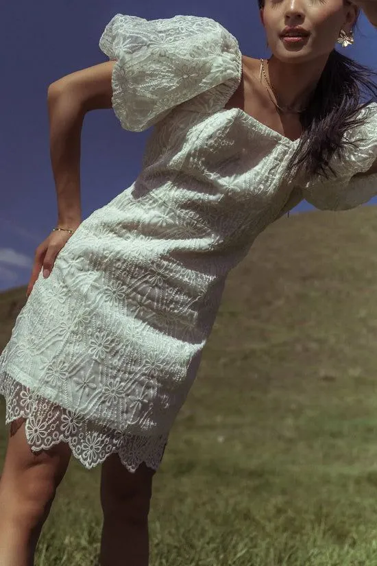 Bohme Maye Lace Mini Dress In White White Women Dresses
