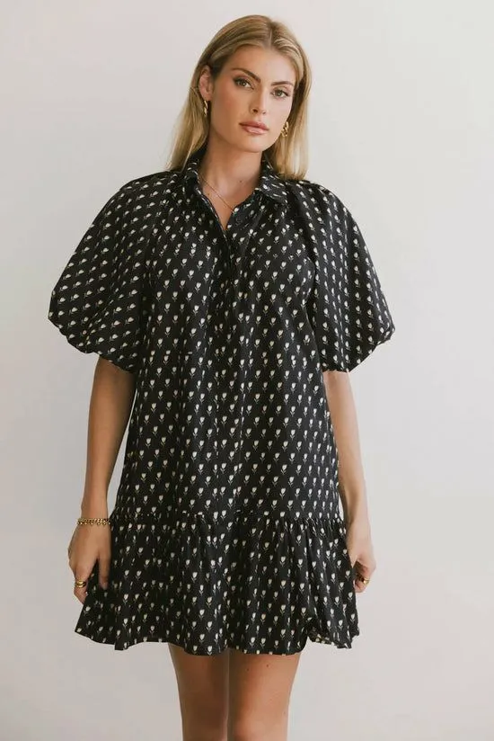 Bohme Miel Floral Mini Dress Black Women Dresses