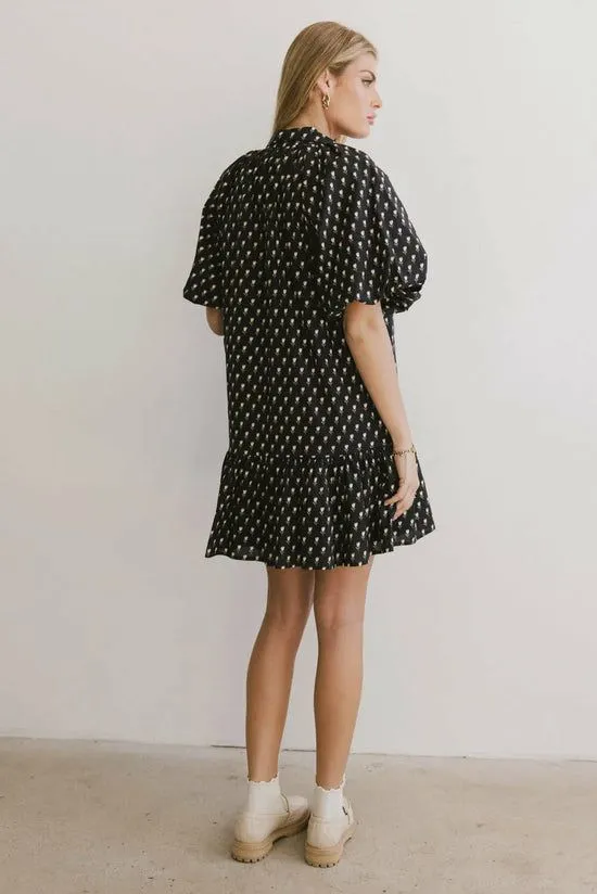 Bohme Miel Floral Mini Dress Black Women Dresses