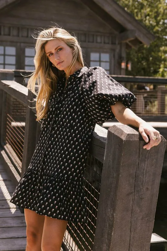 Bohme Miel Floral Mini Dress Black Women Dresses