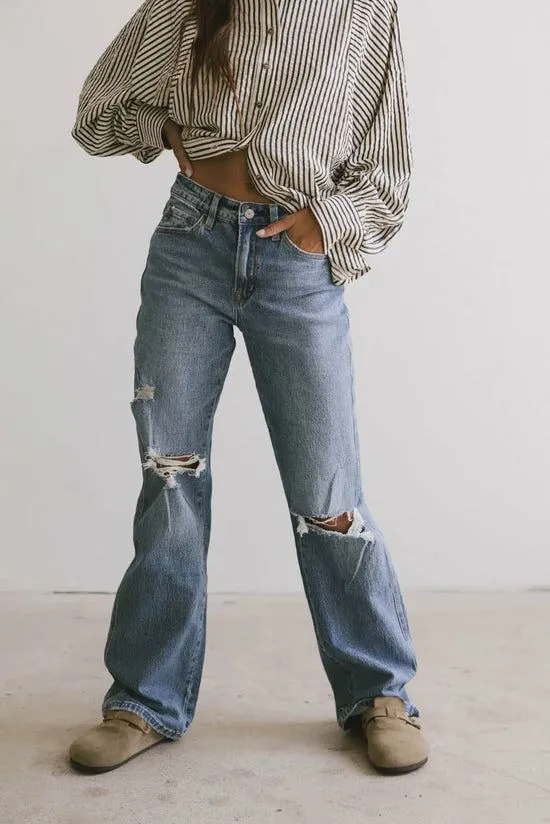 Bohme Moira Straight Leg Jeans Medium Wash Women Denim