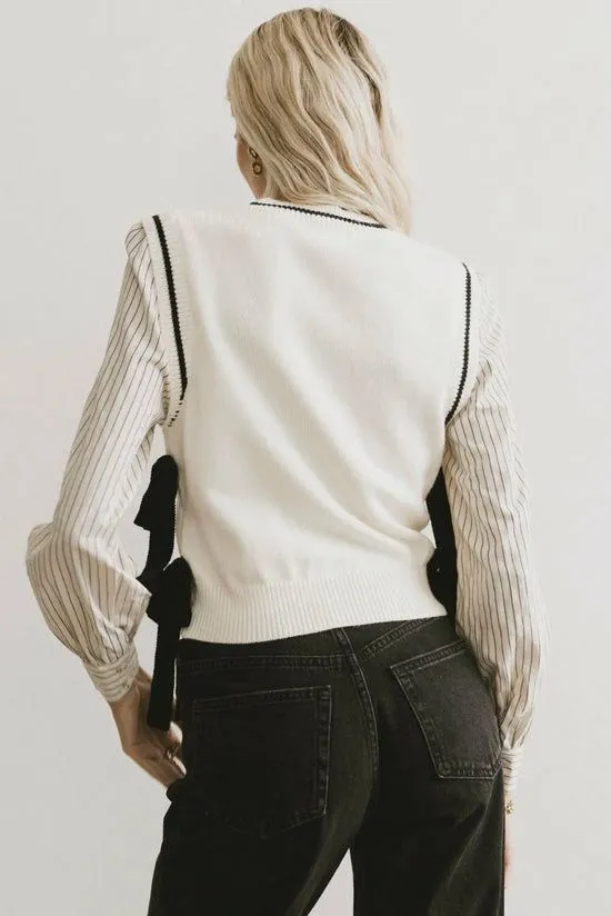 Bohme Montie Striped Sweater Top In Cream Cream Women Blouses