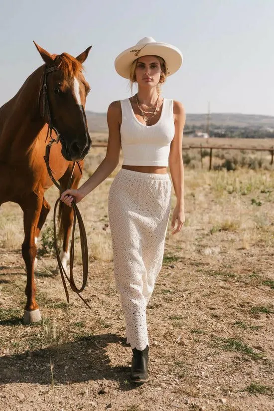 Bohme Nanet Crocheted Maxi Skirt In Natural Natural Women Skirts