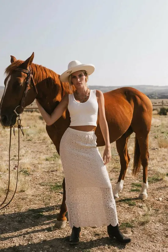 Bohme Nanet Crocheted Maxi Skirt In Natural Natural Women Skirts