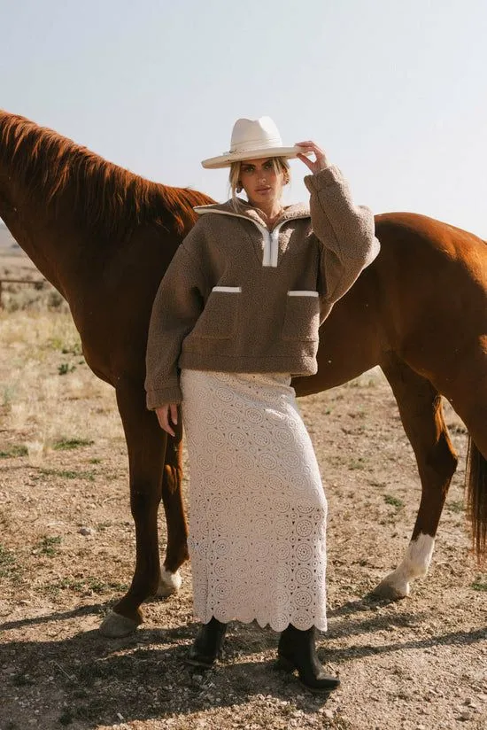 Bohme Nanet Crocheted Maxi Skirt In Natural Natural Women Skirts