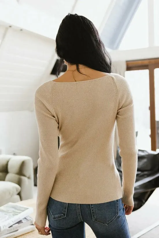 Bohme Nyla Ribbed Sweater In Oatmeal Oatmeal Women Tees and Tanks